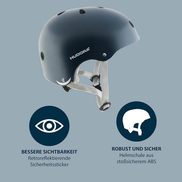 Produktbild: HUDORA 84118 - Skaterhelm, midnight, Gr. 51-55