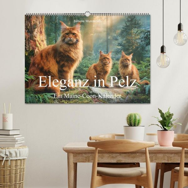 Produktbild: Eleganz in Pelz - ein Maine Coon - Kalender (Wandkalender 2027 DIN A2 quer), CALVENDO Monatskalender