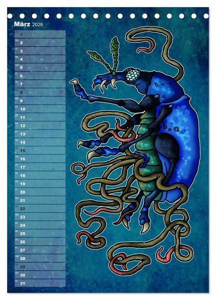 Produktbild: Bestiarium Vladi Krafft (Tischkalender 2026 DIN A5 hoch), CALVENDO Monatskalender