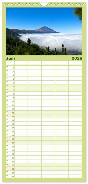 Produktbild: Familienplaner 2026 - Teneriffa - Insel der Vielf&auml;ltigkeit mit 5 Spalten (Wandkalender, 21 x 45 cm) CALVENDO