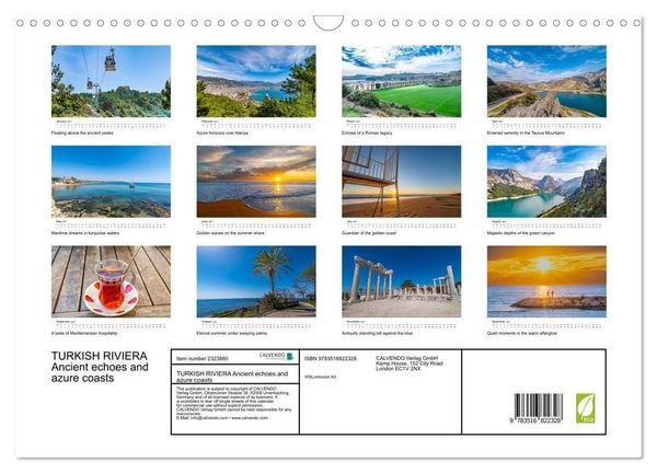 Produktbild: TURKISH RIVIERA Ancient echoes and azure coasts (Wall Calendar 2027 DIN A3 landscape), CALVENDO 12 Month Wall Calendar