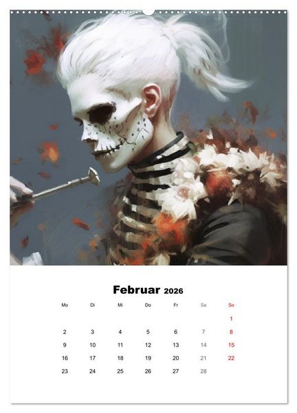 Produktbild: Gothic-Flower-Punk. D&uuml;ster-romantische Kunst (Wandkalender 2026 DIN A2 hoch), CALVENDO Monatskalender