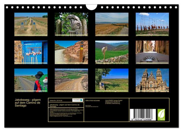 Produktbild: Jakobsweg - pilgern auf dem Camino de Santiago (Wandkalender 2026 DIN A4 quer), CALVENDO Monatskalender