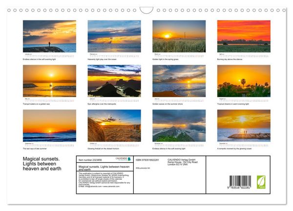 Produktbild: Magical sunsets. Lights between heaven and earth (Wall Calendar 2027 DIN A3 landscape), CALVENDO 12 Month Wall Calendar
