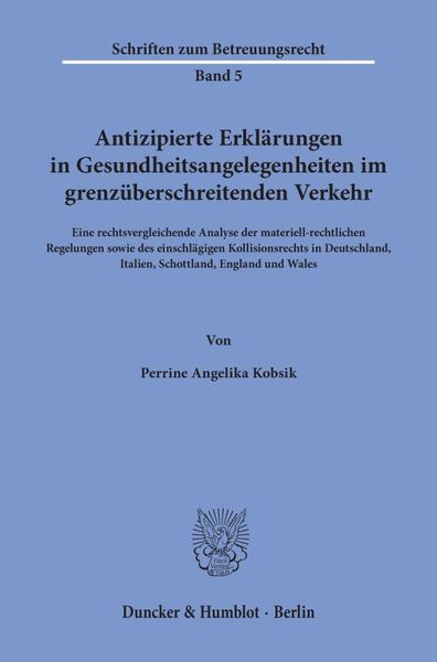 Produktbild: Antizipierte Erkl&auml;rungen in Gesundheitsangelegenheiten im grenz&uuml;berschreitenden Verkehr.