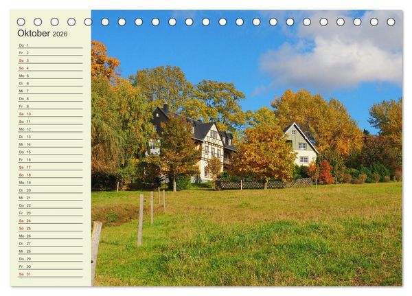 Produktbild: L&auml;ndliche Idylle zwischen Erzgebirge und Muldental (Tischkalender 2026 DIN A5 quer), CALVENDO Monatskalender