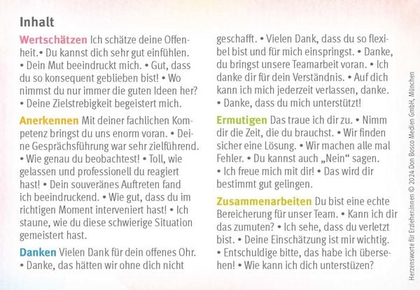 Produktbild: Herzensworte f&uuml;r Erzieher:innen