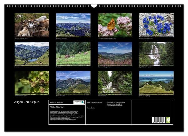 Produktbild: Allg&auml;u - Natur pur (Wandkalender 2026 DIN A2 quer), CALVENDO Monatskalender
