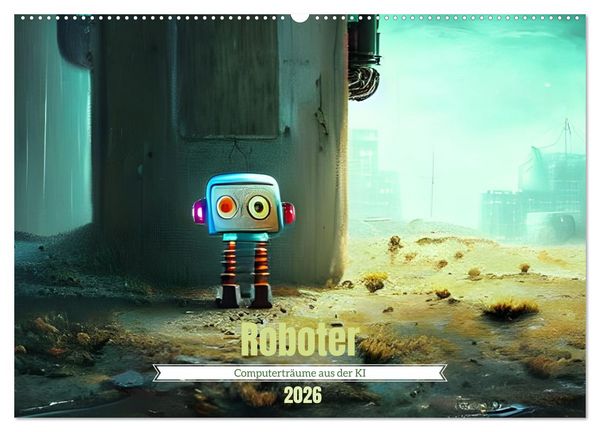 Roboter - Computerträume aus der KI (Wandkalender 2026 DIN A2 quer), CALVENDO Monatskalender
