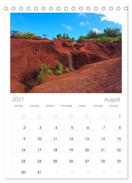 Produktbild: Tischplaner 2027 - Hawaii - Eindr&uuml;cke von Big Island, Kauai & Oahu (A5 Tischkalender zum Aufstellen) CALVENDO