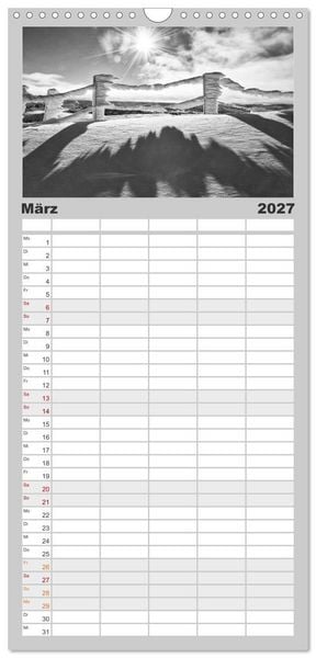 Produktbild: Familienplaner 2027 - Traumhafte Allg&auml;uer Alpen mit 5 Spalten (Wandkalender, 21 x 45 cm) CALVENDO