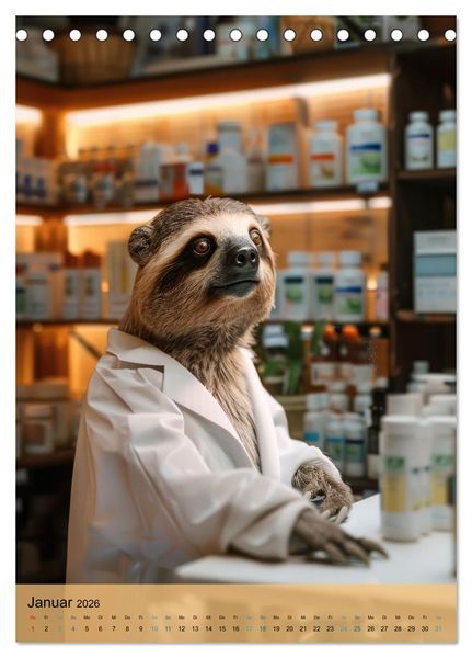 Produktbild: Der tierisch lustige Apotheker-Kalender (Tischkalender 2026 DIN A5 hoch), CALVENDO Monatskalender