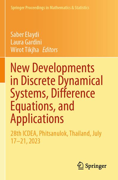 Produktbild: New Developments in Discrete Dynamical Systems, Difference Equations, and Applications