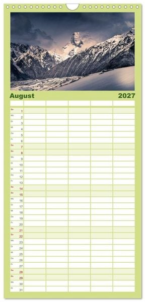 Produktbild: Familienplaner 2027 - Berge des Karakorum mit 5 Spalten (Wandkalender, 21 x 45 cm) CALVENDO