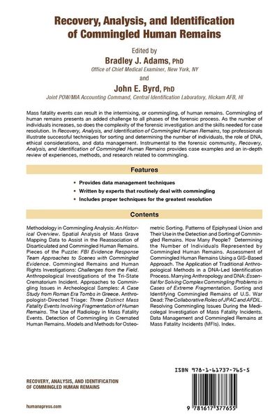 Produktbild: Recovery, Analysis, and Identification of Commingled Human Remains
