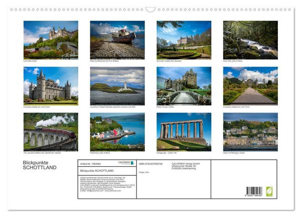 Produktbild: Blickpunkte SCHOTTLAND (Wandkalender 2026 DIN A2 quer), CALVENDO Monatskalender
