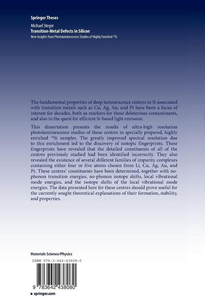 Produktbild: Transition-Metal Defects in Silicon