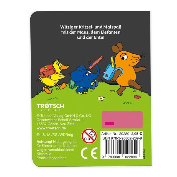 Produktbild: Tr&ouml;tsch Die Maus Mini-Kratzblock Kritzelspa&szlig; Lernen ist toll