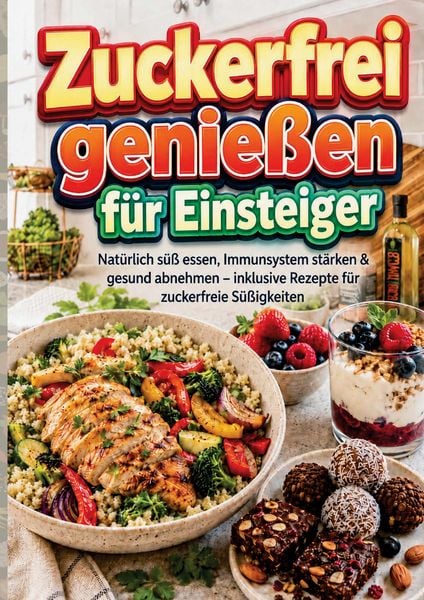 Produktbild: Zuckerfrei genie&szlig;en f&uuml;r Einsteiger: Nat&uuml;rlich s&uuml;&szlig; essen, Immunsystem st&auml;rken & gesund abnehmen - inklusive Rezepte f&uuml;r zuckerfreie S&uuml;&szlig;igkeiten