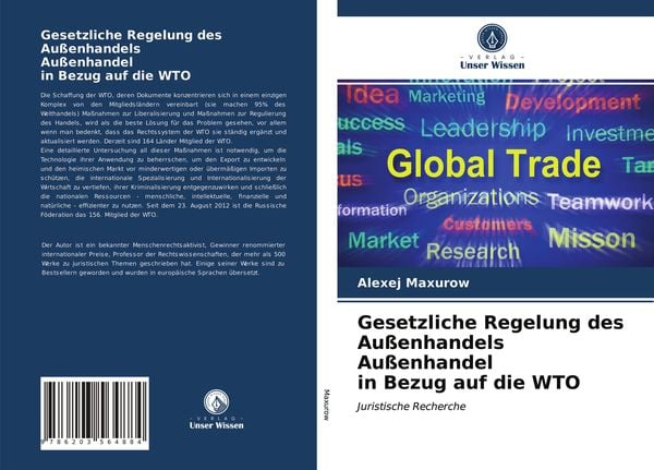 Produktbild: Gesetzliche Regelung des Au&szlig;enhandels Au&szlig;enhandel in Bezug auf die WTO