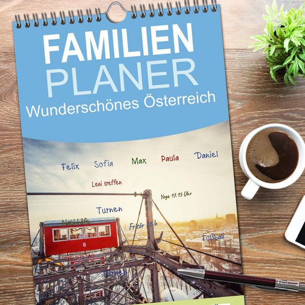 Produktbild: Familienplaner 2026 - Wundersch&ouml;nes &Ouml;sterreich mit 5 Spalten (Wandkalender, 21 x 45 cm) CALVENDO