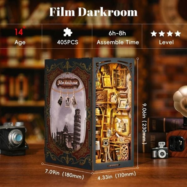 Produktbild: FiguredArt YM02 - DIY Book Nook, Dunkelkammer, Puzzle 168 Teile, Miniatur-Diorama