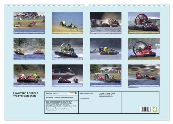 Produktbild: Hovercraft Formel 1 Weltmeisterschaft (Wandkalender 2026 DIN A2 quer), CALVENDO Monatskalender