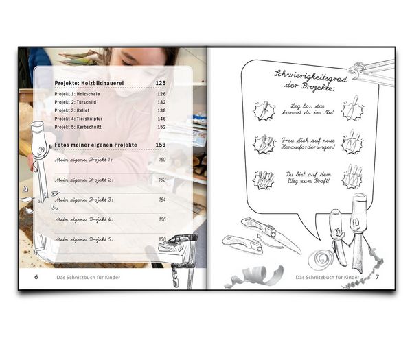 Produktbild: Das Schnitzbuch f&uuml;r Kinder &ndash; Mit Holzbildhauerei