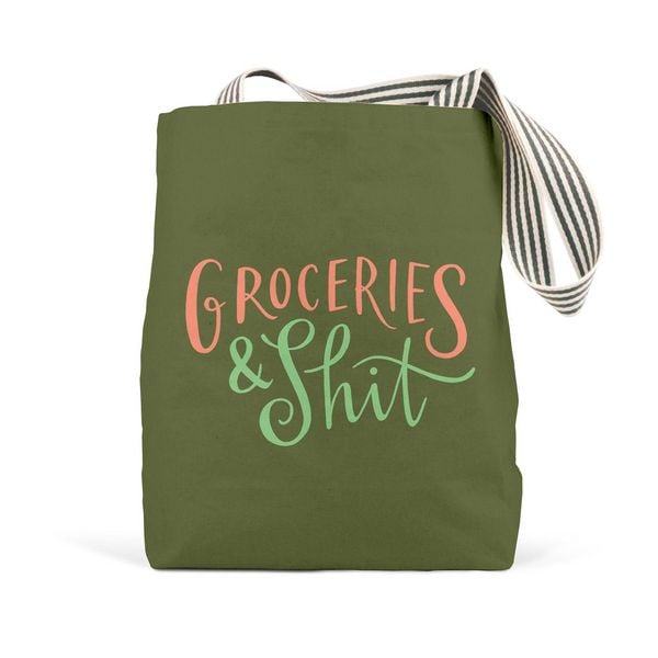 Produktbild: Groceries & Shit Tote Bag (Olive)