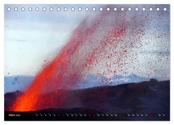 Produktbild: Vulkane - Magma, Lava, Eruptionen (Tischkalender 2026 DIN A5 quer), CALVENDO Monatskalender