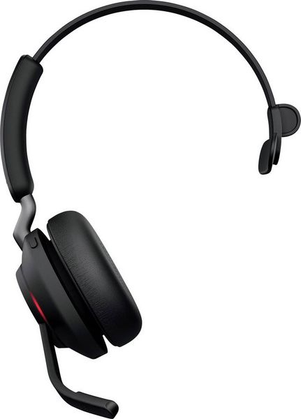 Produktbild: Jabra Evolve2 65 monaural On Ear Headset Bluetooth&reg; Mono Schwarz Lautst&auml;rkeregelung, Batterieladeanzeige, Mikrofon-Stummschaltung Telefon
