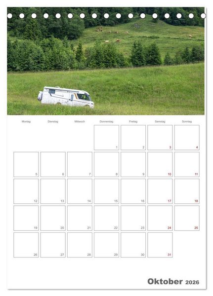 Produktbild: Wohnmobil Jahresplaner (Tischkalender 2026 DIN A5 hoch), CALVENDO Monatskalender