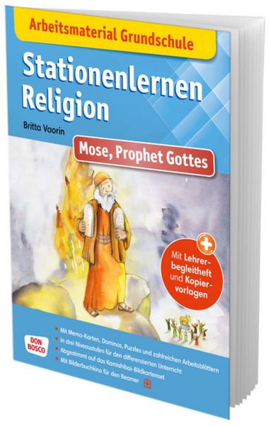 Produktbild: Arbeitsmaterial Grundschule. Stationenlernen Religion: Mose, Prophet Gottes