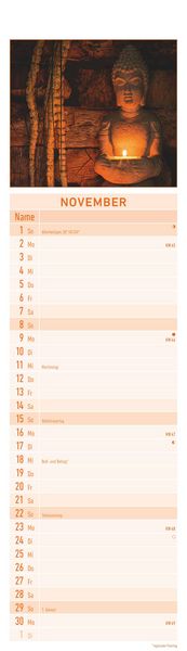 Produktbild: Streifenplaner Mini Zen 2026 - Streifen-Kalender 9,5x33 cm - Harmonie und Achtsamkeit - Wandplaner - Küchenkalender - Alpha Edition