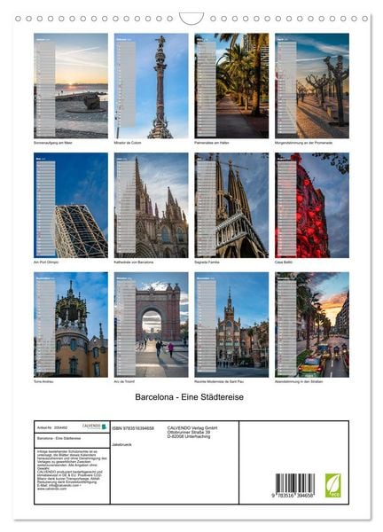 Produktbild: Barcelona - Eine St&auml;dtereise (Wandkalender 2026 DIN A3 hoch), CALVENDO Monatskalender