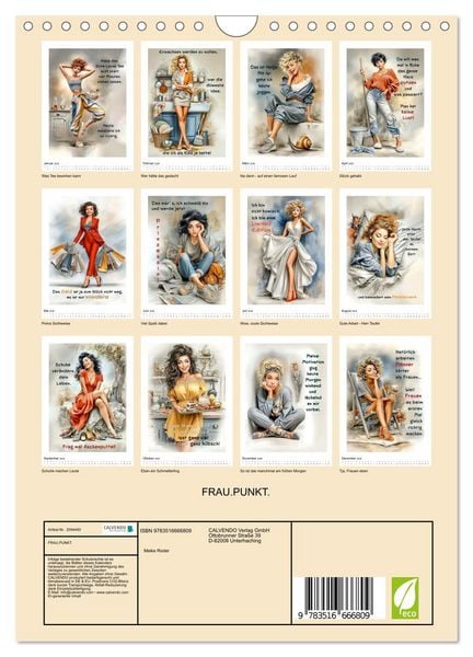Produktbild: FRAU.PUNKT. (Wandkalender 2026 DIN A4 hoch), CALVENDO Monatskalender