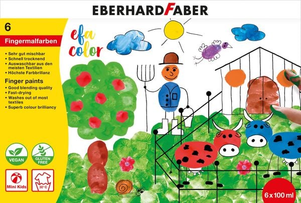 Produktbild: Fingerfarben EFA Color 100ml 6er Etui