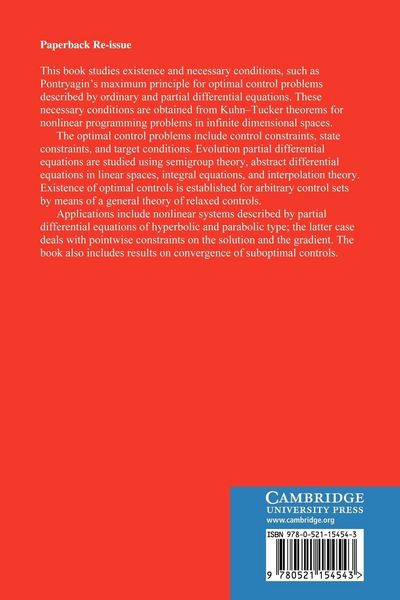 Produktbild: Infinite Dimensional Optimization and Control Theory