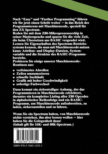Produktbild: ZX Spectrum Maschinencode
