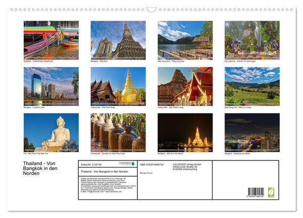 Produktbild: Thailand - Von Bangkok in den Norden (Wandkalender 2026 DIN A2 quer), CALVENDO Monatskalender