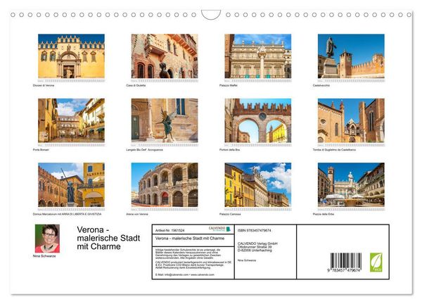 Produktbild: Verona - malerische Stadt mit Charme (Wandkalender 2026 DIN A3 quer), CALVENDO Monatskalender