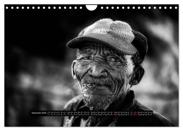 Produktbild: Menschen Afrikas schwarzwei&szlig; (Wandkalender 2026 DIN A4 quer), CALVENDO Monatskalender