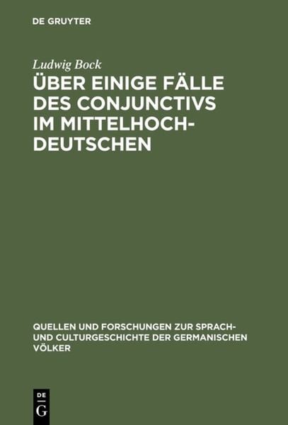 Produktbild: &Uuml;ber einige F&auml;lle des Conjunctivs im Mittelhochdeutschen