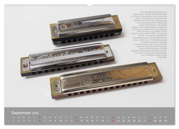 Produktbild: Mundharmonikas im Blickpunkt (Wandkalender 2026 DIN A2 quer), CALVENDO Monatskalender
