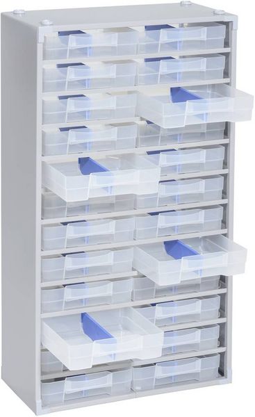 Produktbild: Allit 464810 Kleinteilmagazin VarioPlus ProM 57/48 (B x H x T) 300 x 565 x 140 mm Silber 1 St.