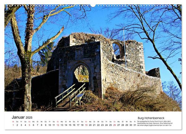 Deutschlands Burgen - eindrucksvolle Ruinen (Wandkalender 2025 DIN A2 quer), CALVENDO Monatskalender