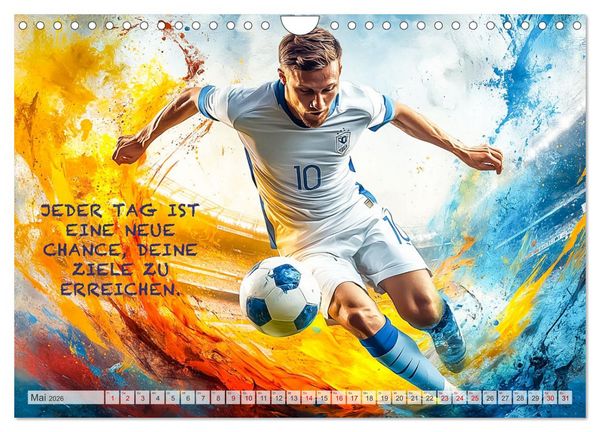 Produktbild: Fu&szlig;ball und Motivation (Wandkalender 2026 DIN A4 quer), CALVENDO Monatskalender