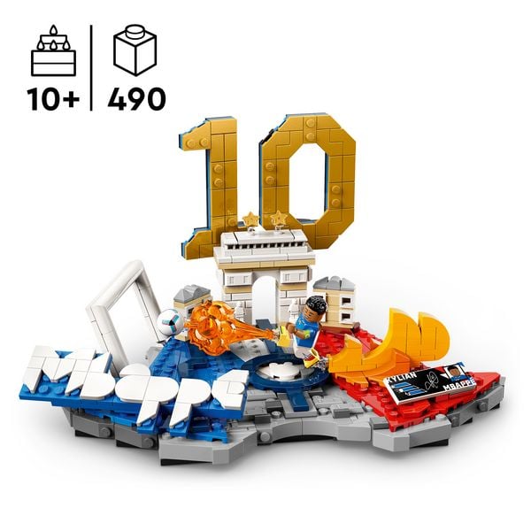 Produktbild: LEGO Editions 43013 Kylian Mbapp&eacute;, Fu&szlig;ball-Highlights, Fu&szlig;ball-Deko; Bauset f&uuml;r Kinder