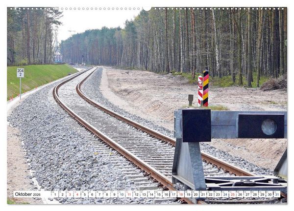 Produktbild: Die Karniner Bahn - Wiederaufbau vor dem Verkehrskollaps? (Wandkalender 2026 DIN A2 quer), CALVENDO Monatskalender