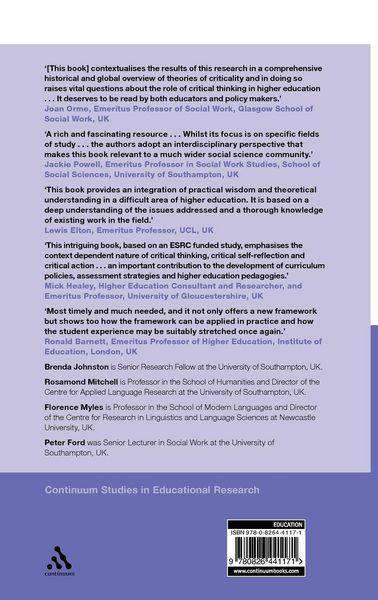 Produktbild: Developing Student Criticality in Higher Education